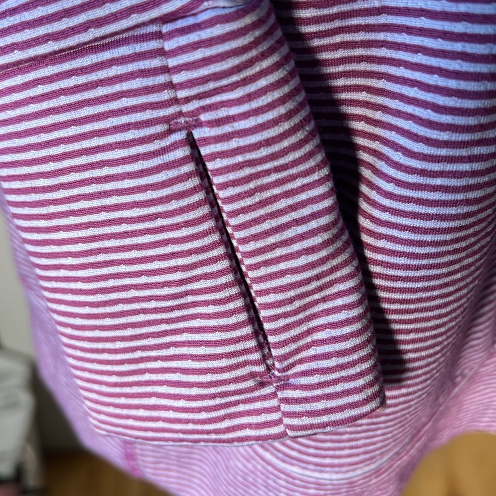 Tangerine Hoodie Purple Stripe 1/2 Zip Women’s Pullover Pocket Medium - Picture 2 of 8